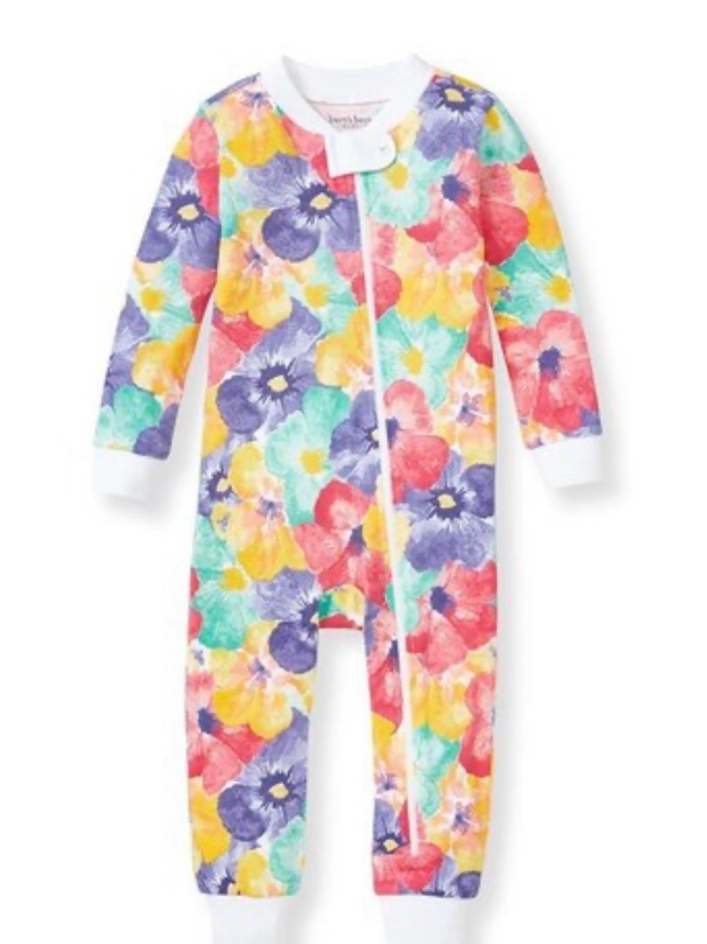 Burt's Bees Kids Floral Watercolor Zip Footie - Multicolor
